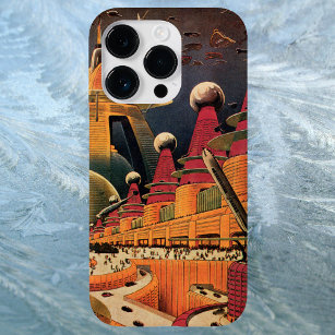 Vintage Science Fiction Futuristic City Flying Car Case-Mate iPhone 14 Pro Max Case