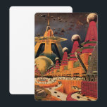 Vintage Science Fiction Futuristic City Invitation<br><div class="desc">Click the "customize" button to access the design tools to change the background colour and add your own custom text! Many font styles to choose from! Vintage illustration travel and transportation science fiction image featuring a classic comic book retro sci fi urban setting with a city of the future. The...</div>