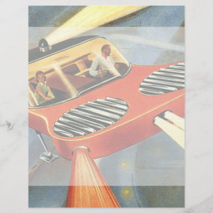 Vintage Science Fiction Futuristic Flying Car