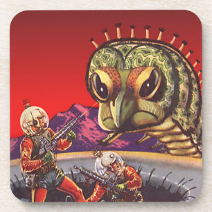 Vintage Science Fiction Giant Centipede Insect War Coaster