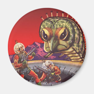 Vintage Science Fiction Giant Centipede Insect War Magnet