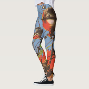 Vintage Science Fiction HG Wells War of the Worlds Leggings