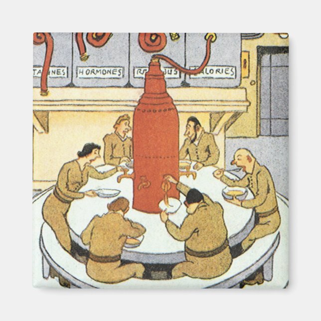 Vintage Science Fiction, Labratory Scientists Eat Magnet (Front)