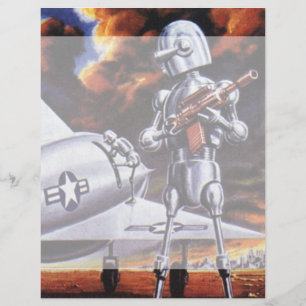 Vintage Science Fiction Military Robot Soldiers