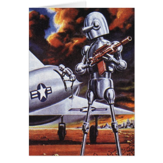Vintage Science Fiction Military Robot Soldiers (Front)