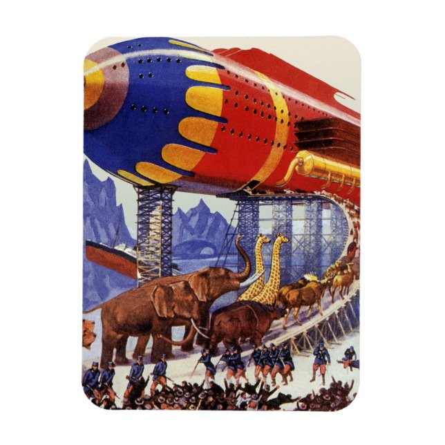 Vintage Science Fiction, Noah's Ark Wild Animals Magnet (Vertical)