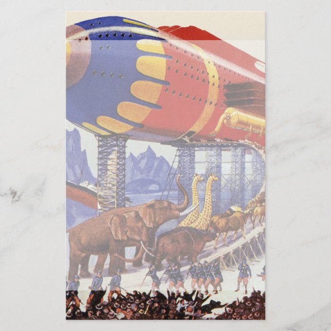 Vintage Science Fiction, Noah's Ark Wild Animals Stationery (Front)