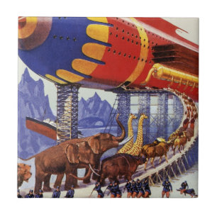 Vintage Science Fiction, Noah's Ark Wild Animals Tile