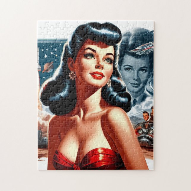 Vintage Science Fiction Pin-up Jigsaw Puzzle (Vertical)
