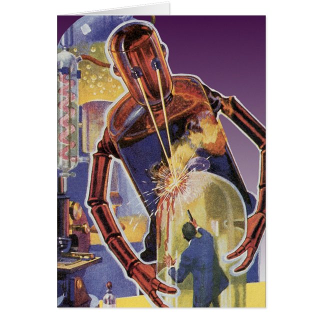 Vintage Science Fiction Robot with Laser Beam Eyes (Front)