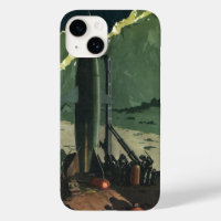 Vintage Science Fiction, Rocket on Foreign Planet