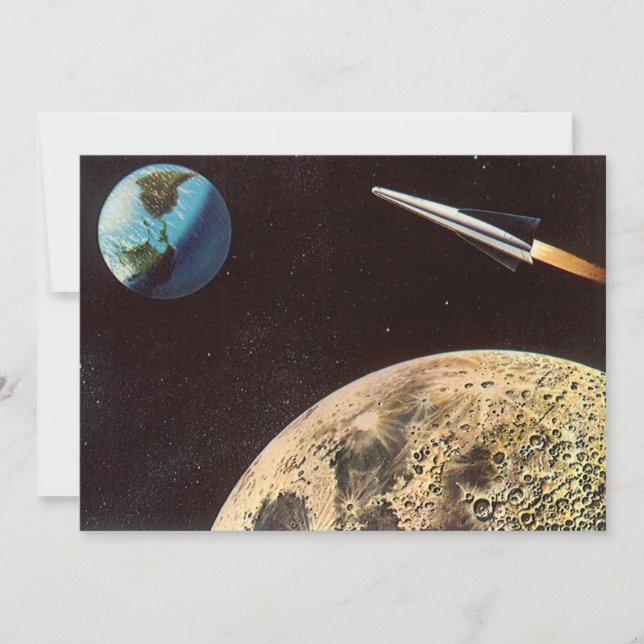 Vintage Science Fiction, Rocket Ship Over the Moon (Front)