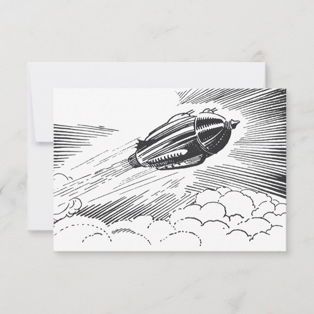 Vintage Science Fiction Rockets, Change of Address Announcement (Front)