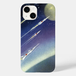 Vintage Science Fiction Rockets in Space by Planet Case-Mate iPhone 14 Case
