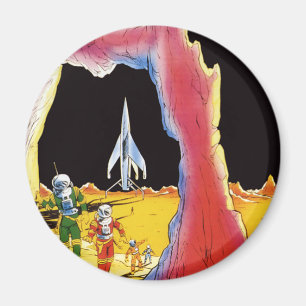 Vintage Science Fiction, Sci Fi Aliens on Planet Magnet