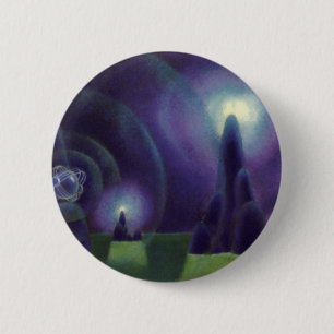 Vintage Science Fiction, Sci Fi Outer Space Planet 2 Inch Round Button