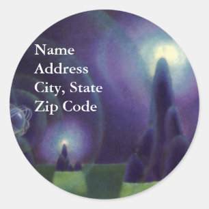 Vintage Science Fiction, Sci Fi Outer Space Planet Classic Round Sticker