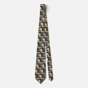 Vintage Science Fiction Spaceship Airplane Earth Tie
