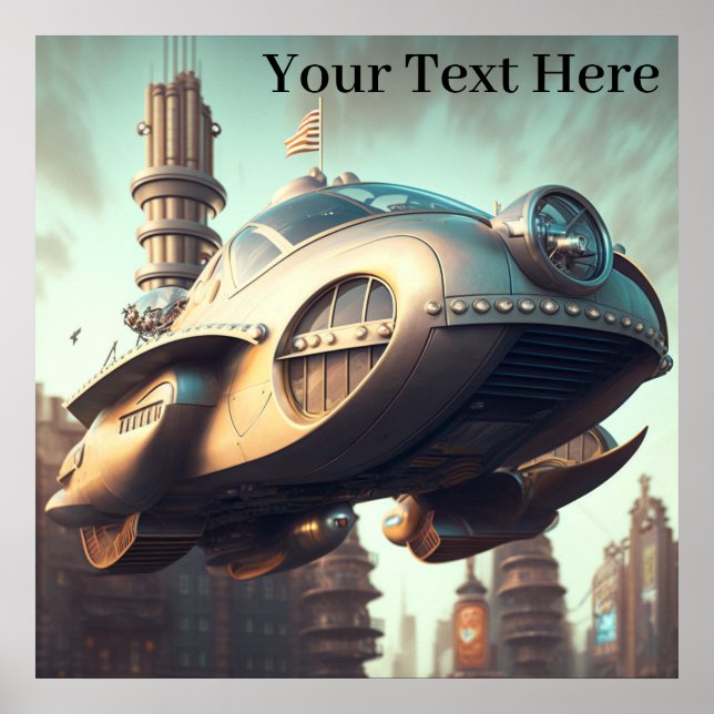 Vintage Science Fiction Spectacular Flying Cars of Poster (Front)