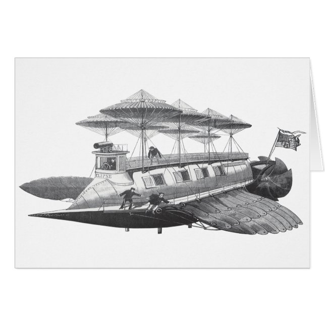 Vintage Science Fiction Steampunk Airship Eclipse (Devant horizontal)