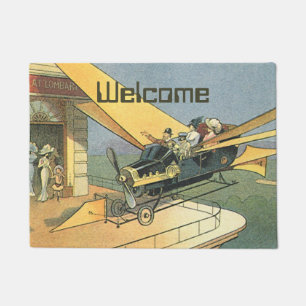 Vintage Science Fiction Steampunk Convertible Car Doormat