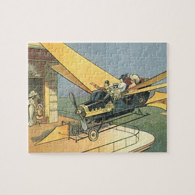 Vintage Science Fiction Steampunk Convertible Car Jigsaw Puzzle (Horizontal)