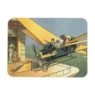 Vintage Science Fiction Steampunk Convertible Car Magnet