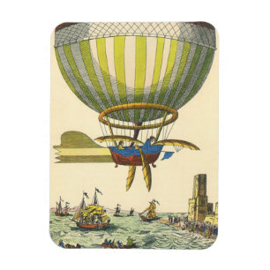 Vintage Science Fiction Steampunk Hot Air Balloon Magnet