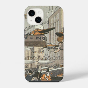 Vintage Science Fiction Urban Paris, Steam Punk iPhone 14 Case