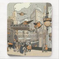Vintage Science Fiction Urban Paris, Steam Punk