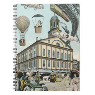 Vintage Science Fiction, Victorian Steam Punk City Notebook