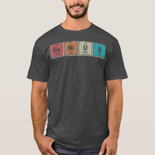 Vintage Science Ge-Ni-U-S Genius Periodic Table of T-Shirt