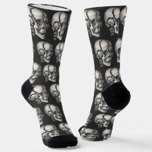 Vintage Science Human Anatomy, Antique Skull Socks
