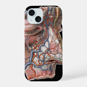 Vintage Science Human Anatomy, Face with Nose iPhone 15 Case