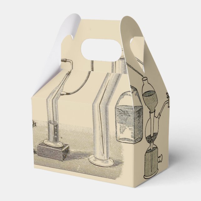 Vintage Science Lab Equipment Favor Box (Front Side)