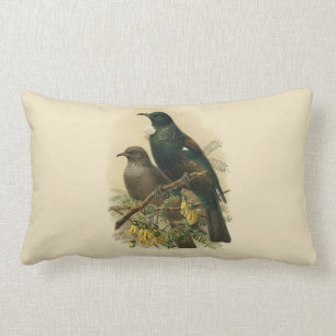 Vintage Science NZ Birds - Tui Lumbar Pillow