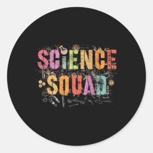 Vintage Science Squad Technology Teacher Team Stud Classic Round Sticker