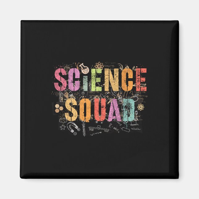 Vintage Science Squad Technology Teacher Team Stud Magnet (Front)