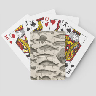 Vintage Scientific Fish Swimming Amazon River Fins Playing Cards