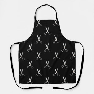 Vintage Scissors Black Minimalist Pattern Apron