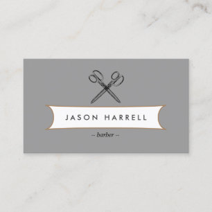 VINTAGE SCISSORS LOGO for Barber, Hairdresser Business Card