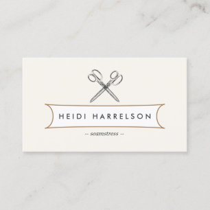 VINTAGE SCISSORS LOGO for Seamstress, Crafters Business Card