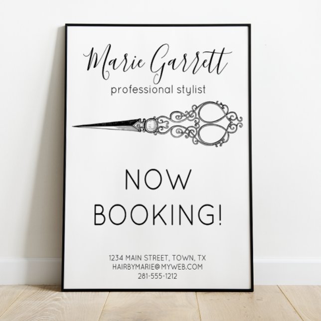 Vintage Scissors Salon Business Poster (Creator Uploaded)