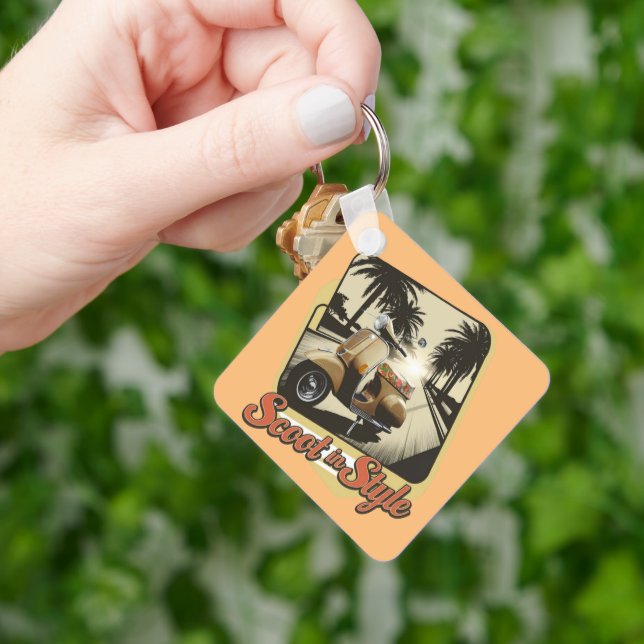 Vintage Scoot in Style Keychain (Hand)
