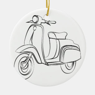Vintage Scooter Ceramic Ornament