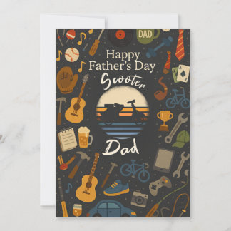 Vintage Scooter papa Fête des pères Cartes cadeaux