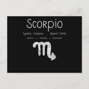 Vintage Scorpio Star Sign Horoscope Birthday Gift Postcard