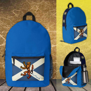 Vintage Scotland, backpack, Scottish Flag /Rampant Printed Backpack