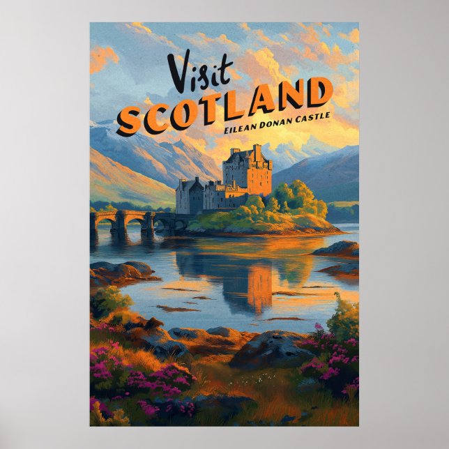 Vintage Scotland Eilean Donan Castle Poster (Front)