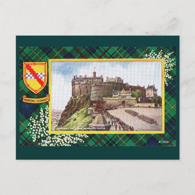 Vintage Scotland, Hunting Stewart Edinburgh Postcard (Front)